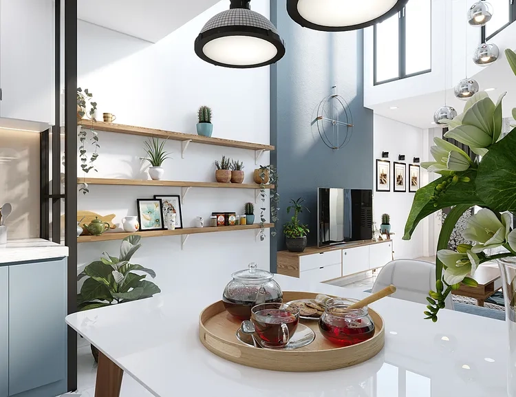 Thiết kế bếp nhà ống hiện đại tối ưu diện tích và tiện nghi