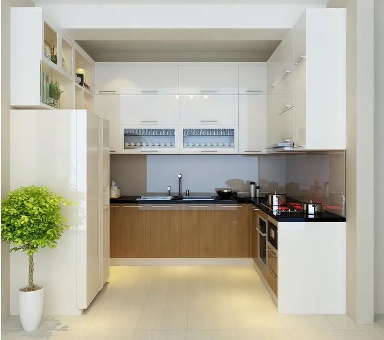 Ảnh bếp nhà ống màu trắng thanh lịch và dễ phối hợp nội thất