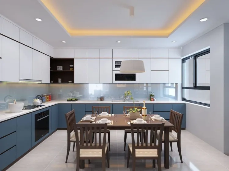 Ảnh bếp nhà ống 4m đẹp và đầy đủ tiện ích cho gia đình