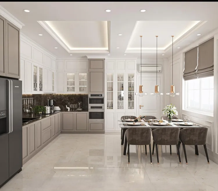 Ảnh bếp nhà ống có giếng trời giúp không gian luôn sáng và thoáng