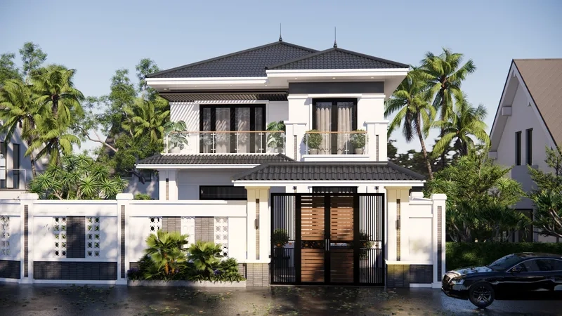 Tham khảo bản vẽ biệt thự 2 tầng tiện nghi và đẹp