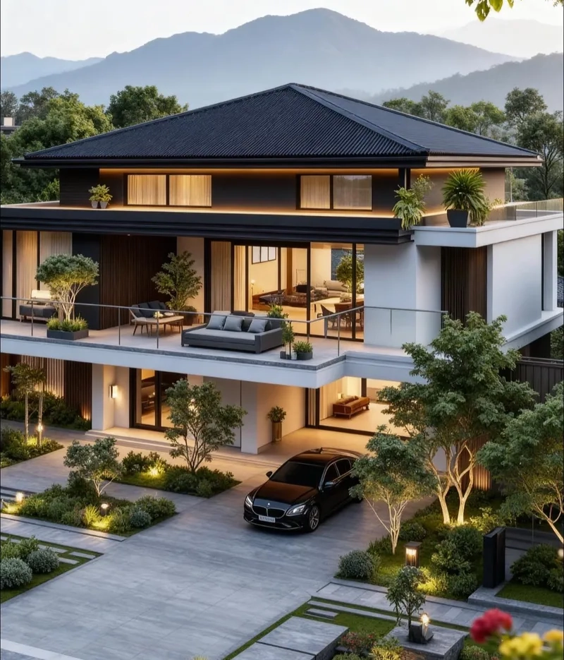 Tận hưởng may mắn nhờ phong thuỷ biệt thự 3 tầng chuẩn