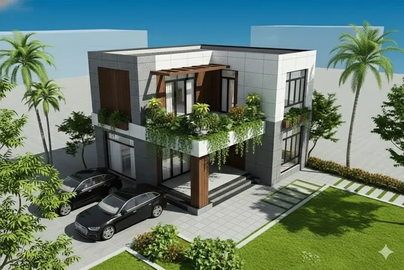 Dự toán chi phí chính xác chi phí xây biệt thự chữ L thông minh