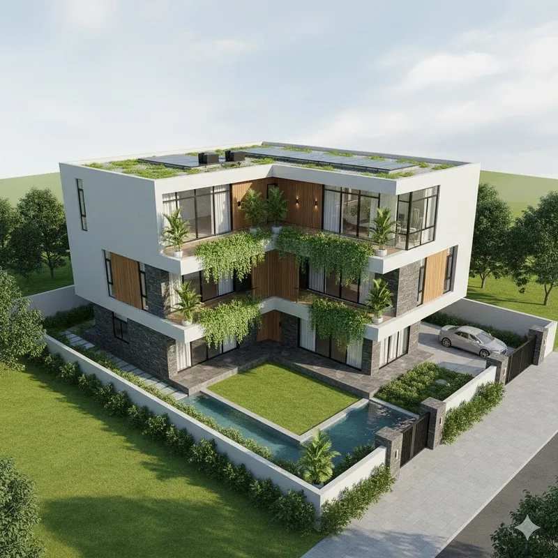 Không gian tiện nghi biệt thự chữ L hiện đại nổi bật