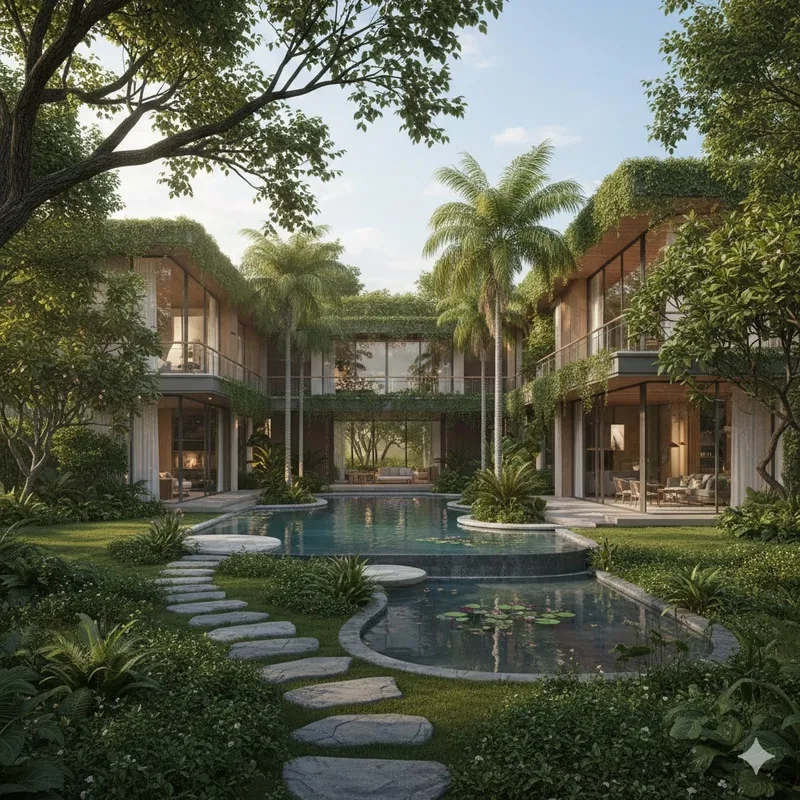 Không gian tiện nghi biệt thự đơn lập hiện đại tuyệt vời