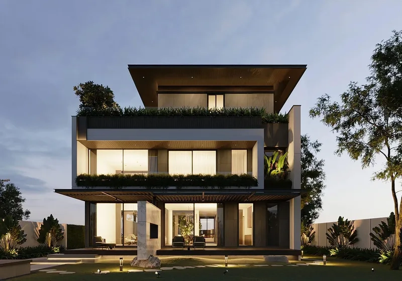 Chiêm ngưỡng phối cảnh phối cảnh biệt thự hiện đại đẹp