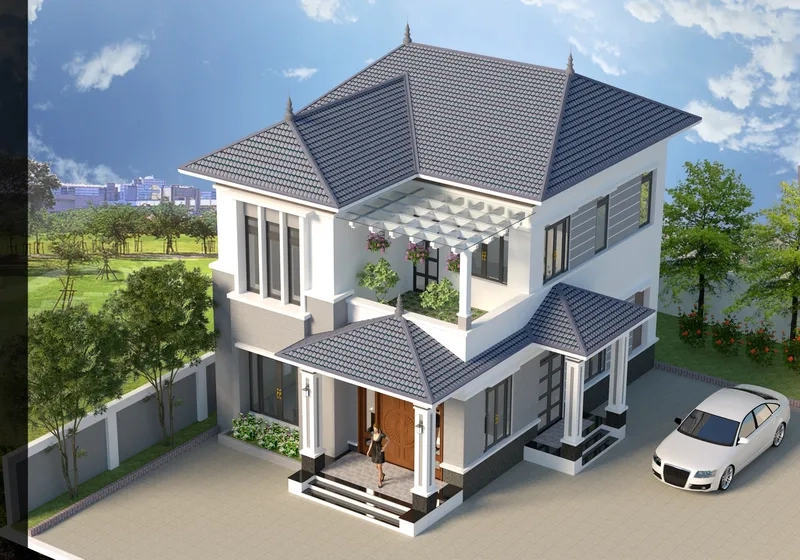 Trải nghiệm không gian thoáng đãng biệt thự mái Nhật thoáng mát