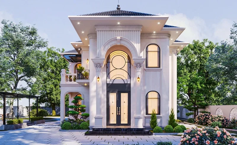 Tạo hình sống động với phối cảnh biệt thự mái nhật đẹp mắt