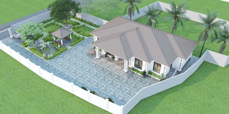 Sang trọng cùng Biệt thự nhà vườn phong cách tân cổ điển