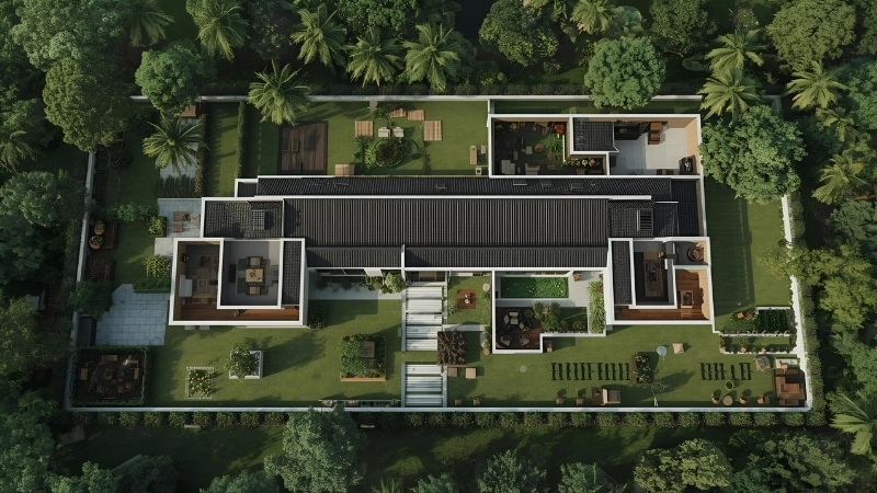 Bản vẽ biệt thự vườn cấp 4 chi tiết bố trí công năng sử dụng khoa học