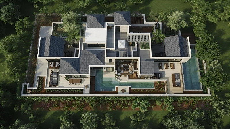 Biệt thự vườn cấp 4 có gác lửng giúp tăng diện tích sinh hoạt chung