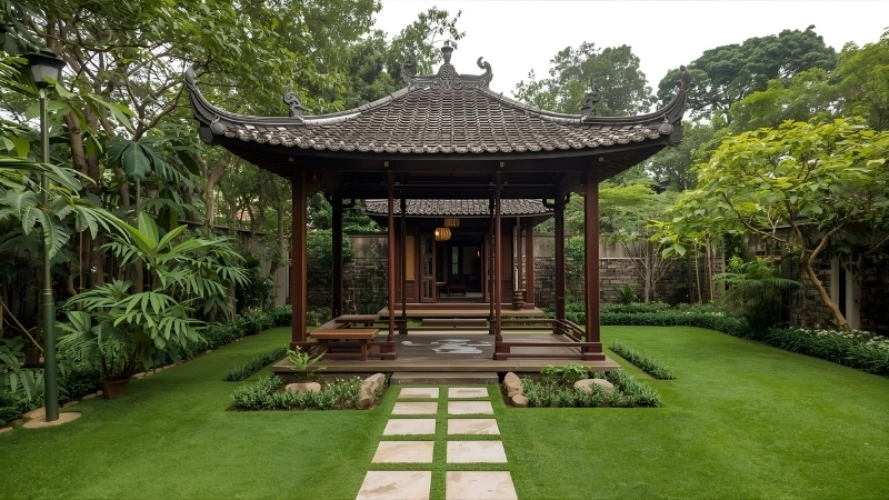 Kiến trúc chòi nghỉ trong resort nghỉ dưỡng cao cấp sang trọng