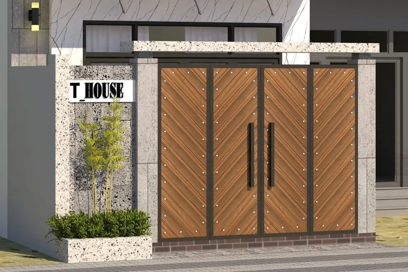 Mẫu cửa cổng nhà phố hiện đại