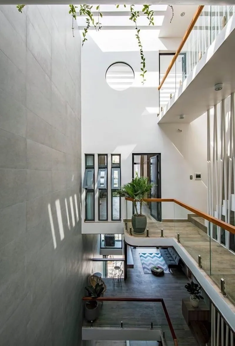 Bố trí giếng trời phòng khách