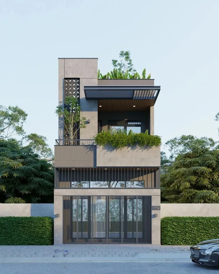 Tham khảo ảnh mặt tiền nhà phố ống độc đáo