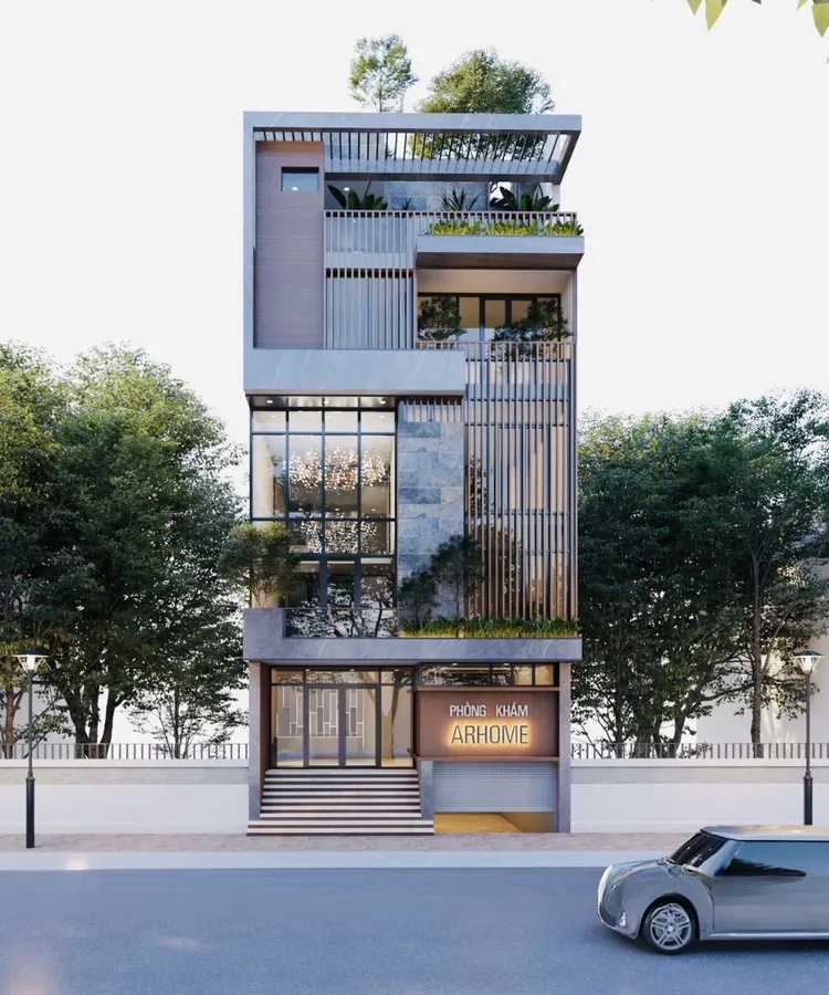 Xem ảnh mặt tiền nhà ống tân cổ điển ấn tượng