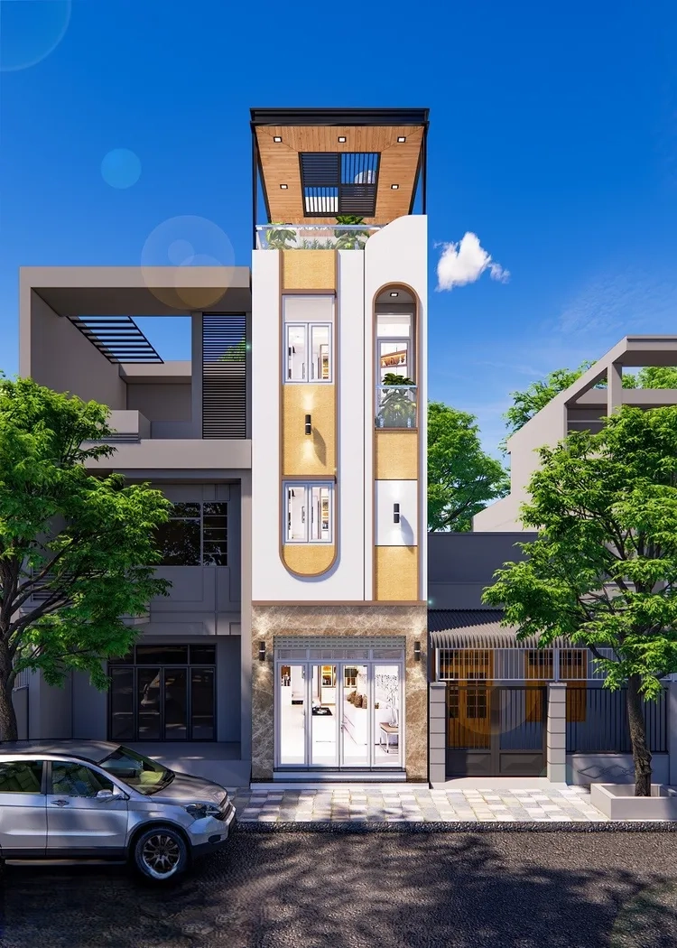 Xem ảnh mặt tiền nhà ống phong cách Nhật tối giản