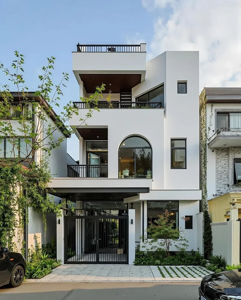 Nhà phố mái bằng đẹp hiện đại