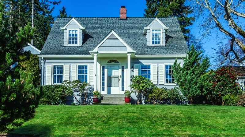 Hệ thống mái ngói nhà kiểu Mỹ màu xám ghi hiện đại