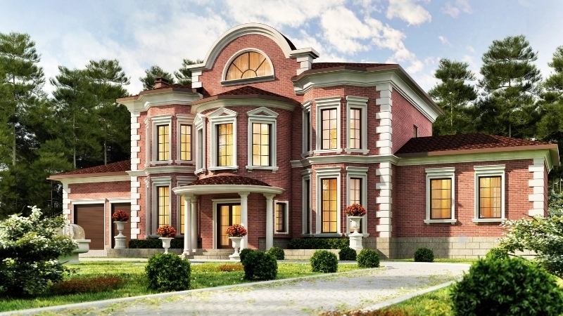 Mẫu nhà vườn phong cách Mỹ đẹp với thảm cỏ xanh mướt