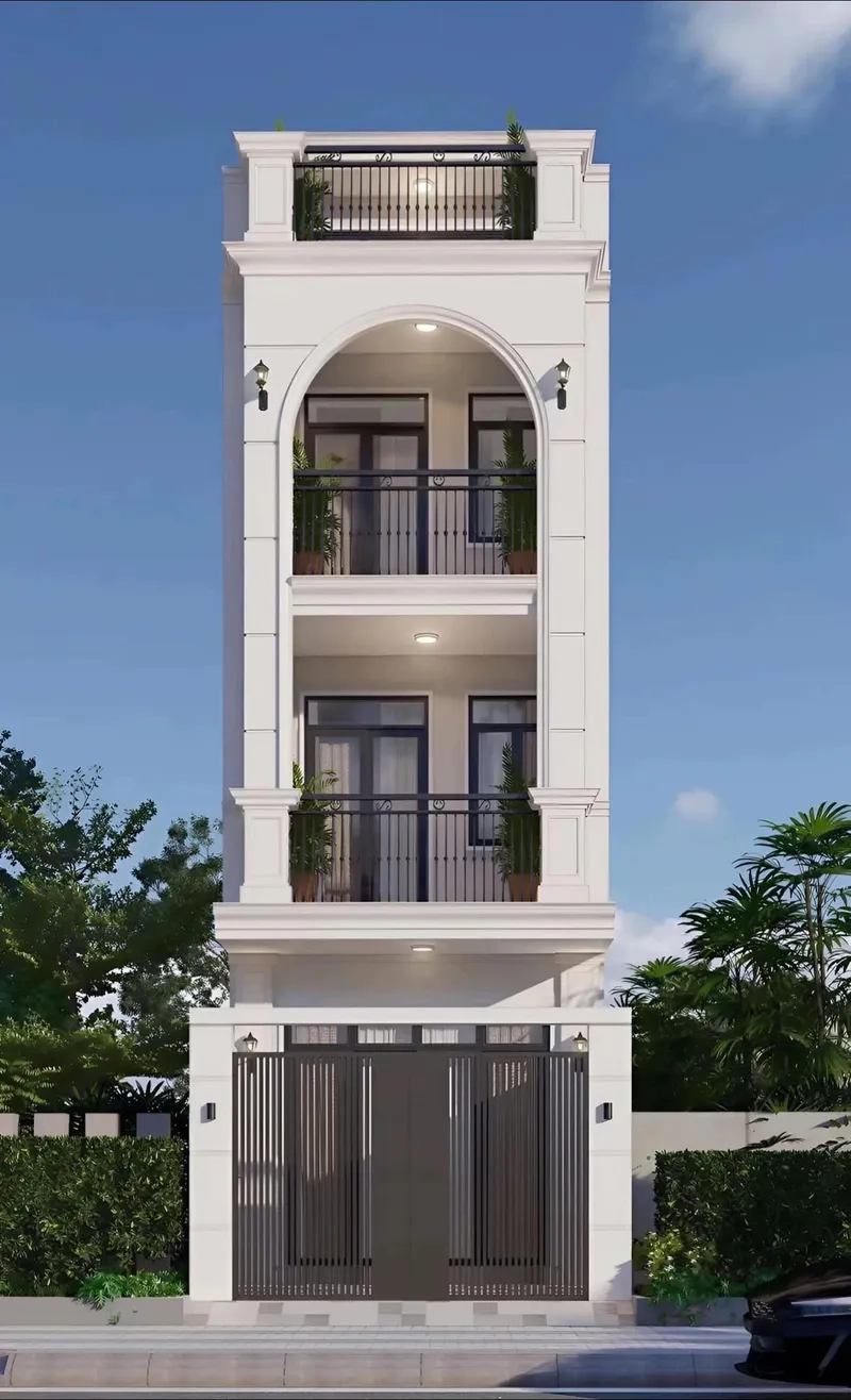 Màu sơn nhà phố hiện đại trẻ trung