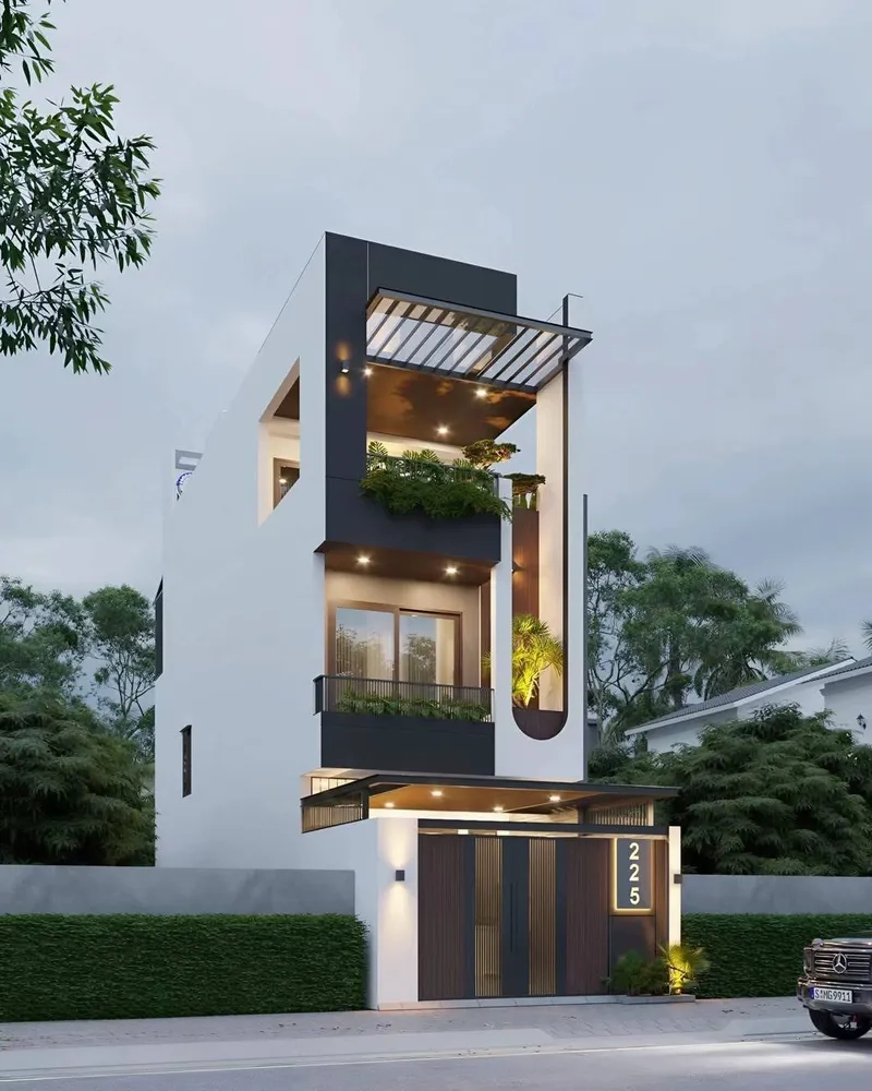 Màu sơn phòng khách nhà phố ấm cúng