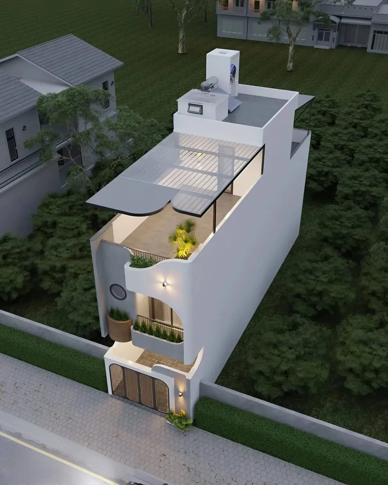 Màu sơn nhà phố 5m