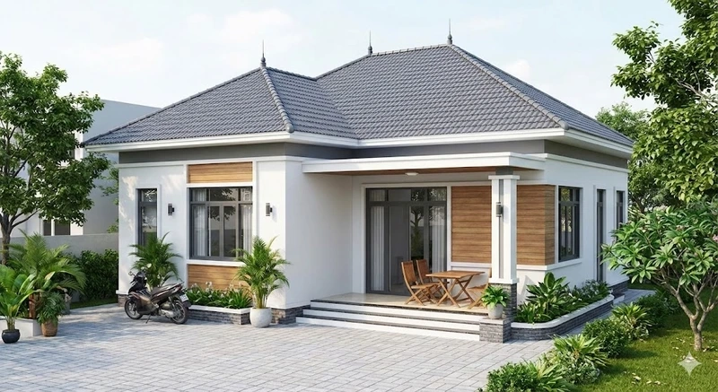 Gợi ý nhà cấp 4 3 phòng ngủ đơn giản đẹp nhẹ nhàng