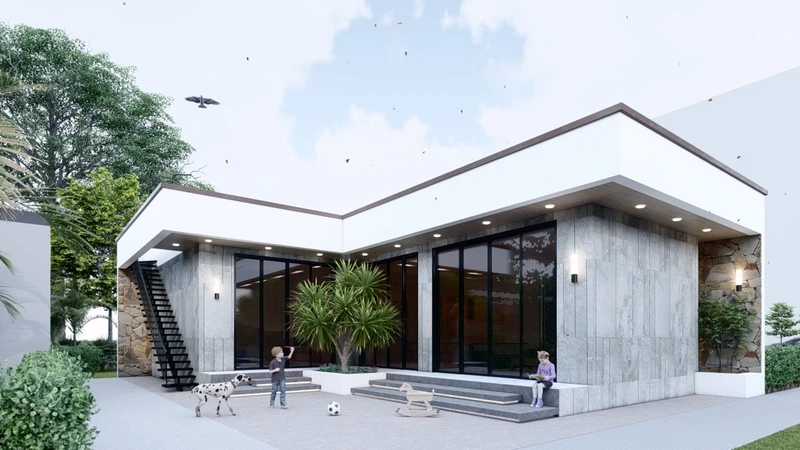 Giải pháp tiết kiệm là nhà cấp 4 chữ L giá rẻ