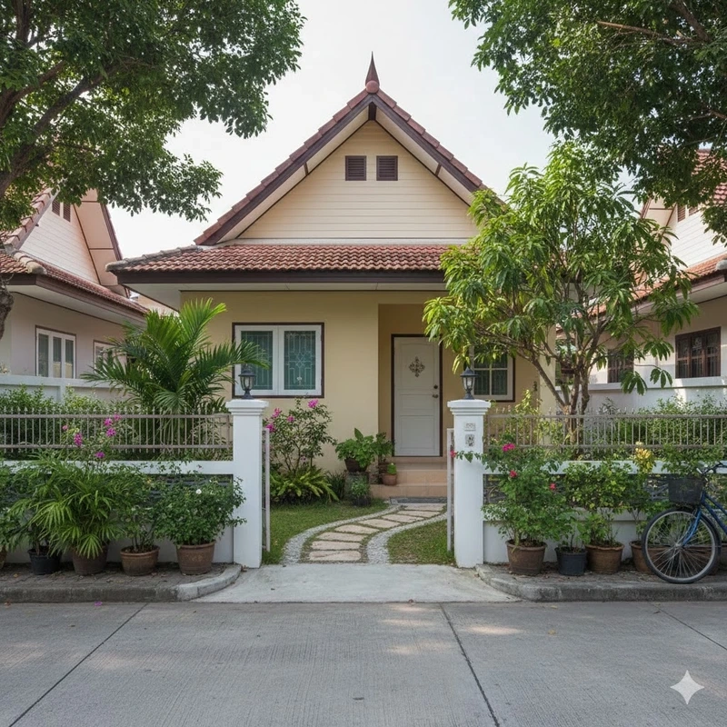 Mẫu nhà cấp 4 diện tích nhỏ kết hợp sân vườn xanh mát