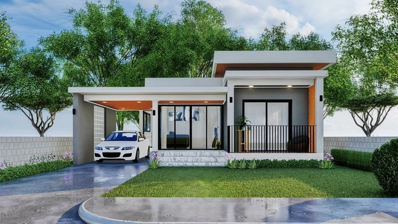 Tối ưu thẩm mỹ với thiết kế nhà cấp 4 mái bằng