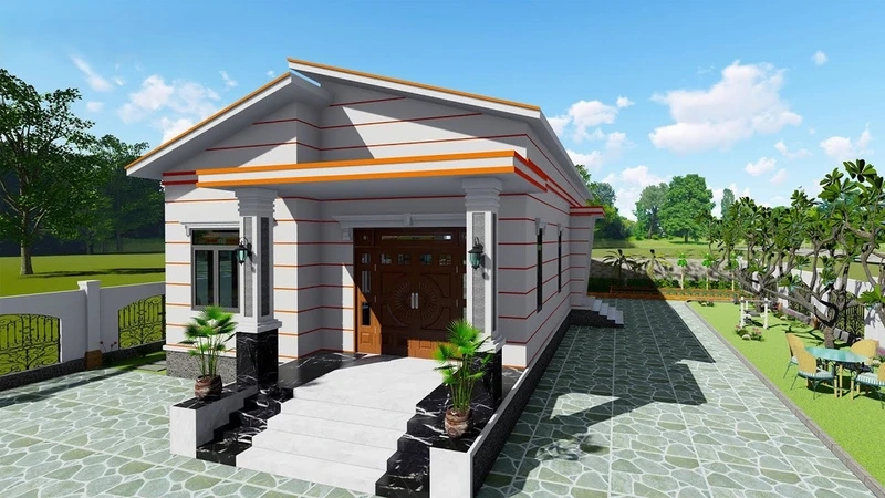 Phong cách tinh gọn của nhà cấp 4 mái lệch tối giản