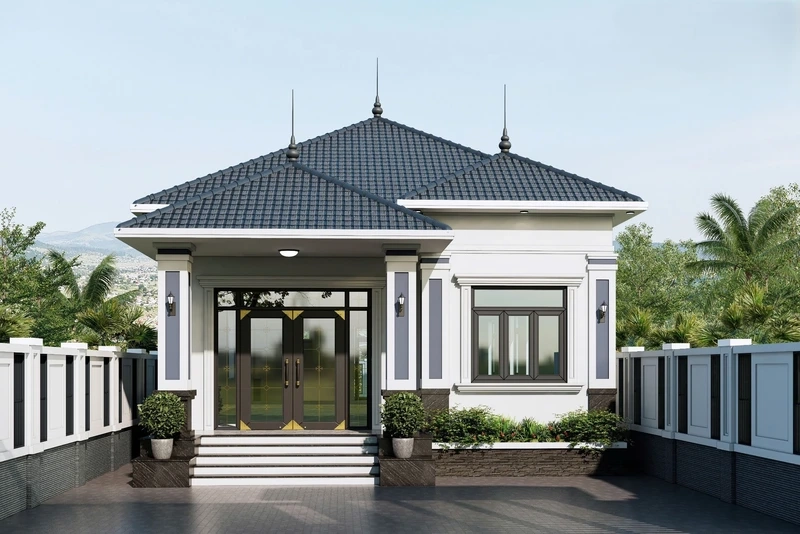 Không gian rộng mở với nhà cấp 4 mái nhật 4 phòng ngủ