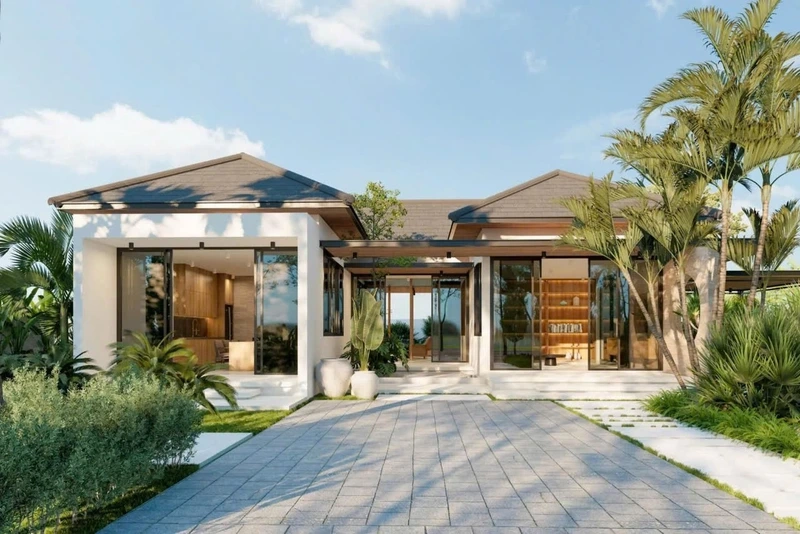 Đậm chất sang chảnh với nhà cấp 4 mái nhật phong cách châu Âu