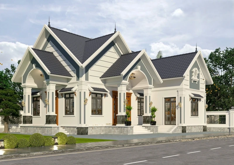 Gợi ý nhà cấp 4 mái thái đơn giản trang nhã