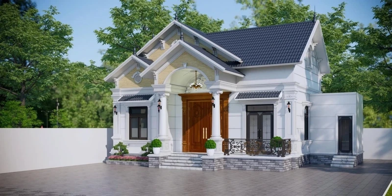 Nhà cấp 4 mái thái 2 phòng ngủ tiện nghi gọn đẹp