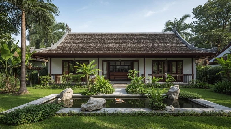 Không gian nhà cấp 4 sân vườn xanh mát đầy sức sống