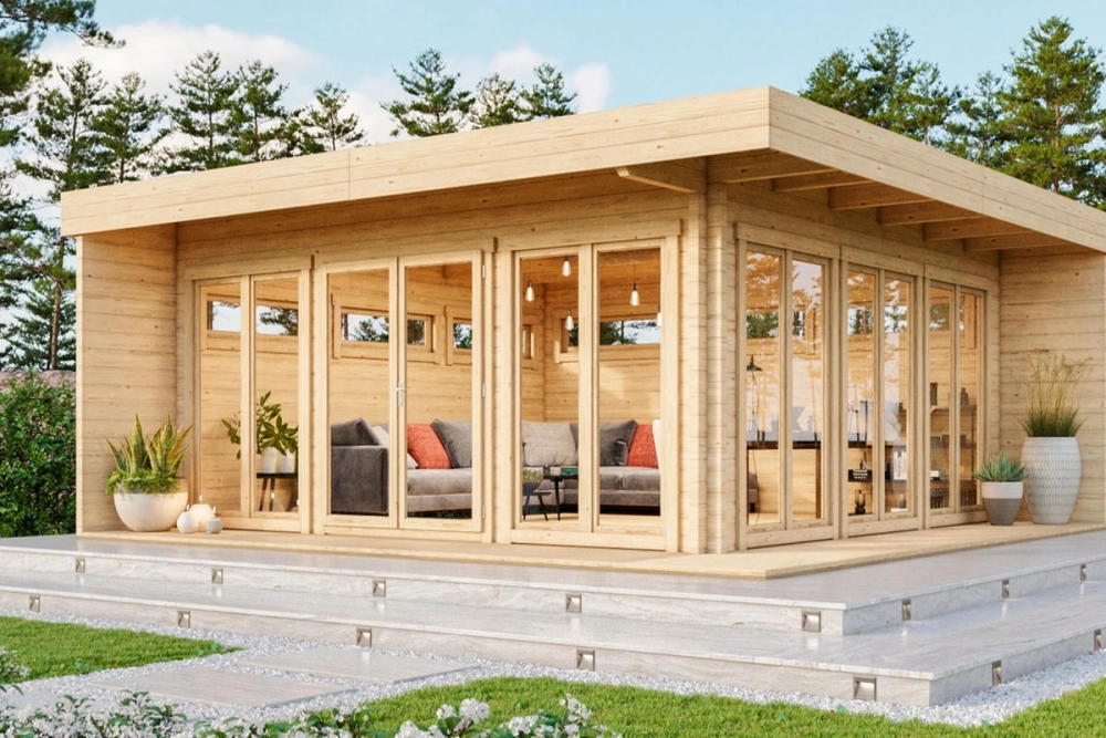 Mẫu thiết kế nhà gỗ sân vườn hiện đại hòa mình vào thiên nhiên xanh mát