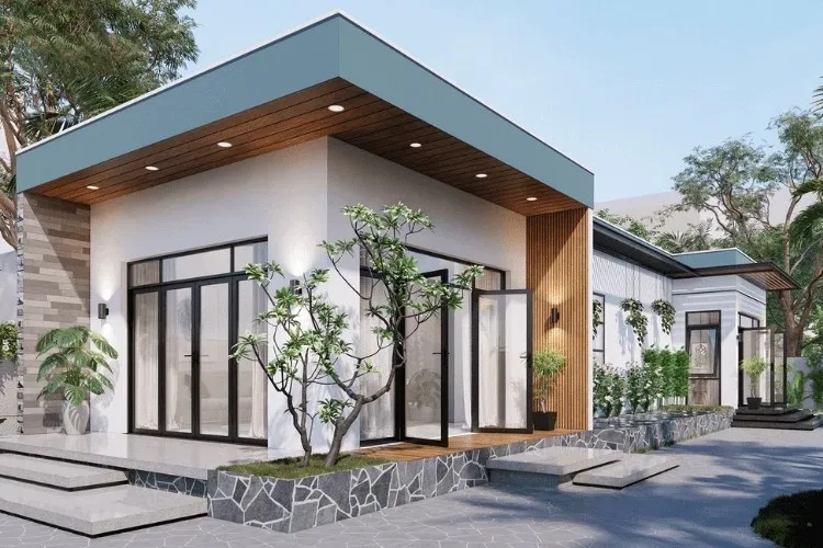 Ảnh nhà ống 1 tầng kiểu nhật thanh lịch