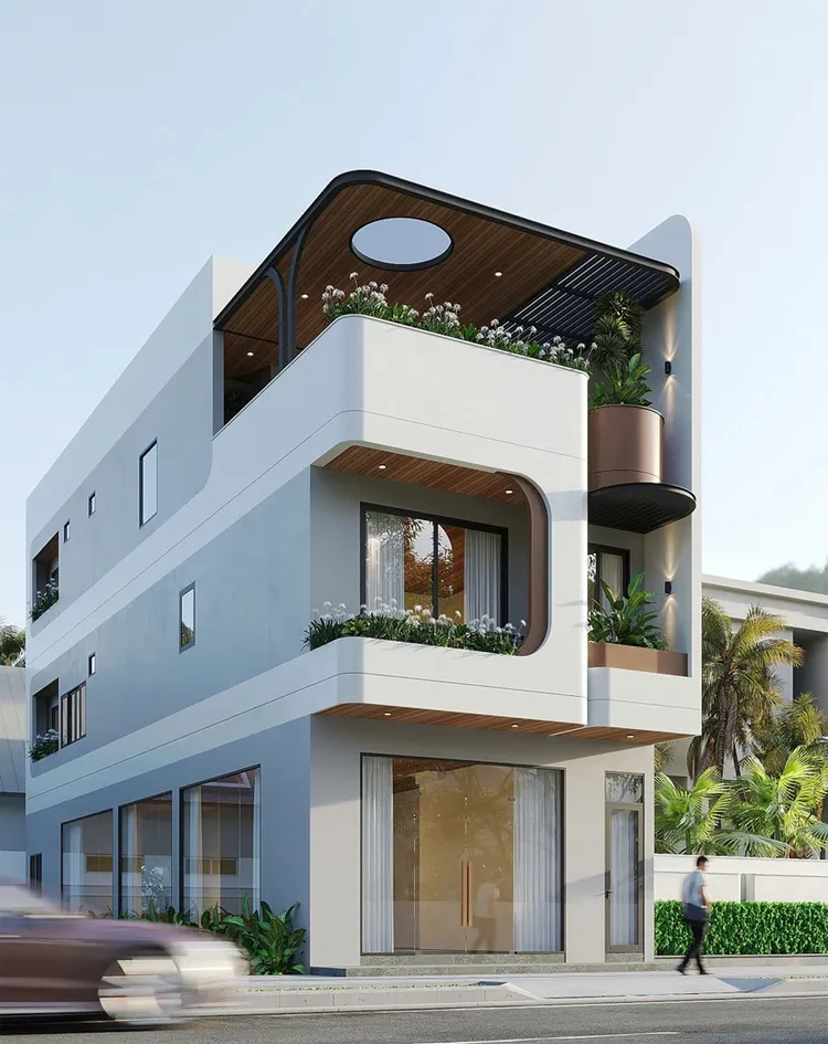 Trải nghiệm phong cách hiện đại qua ảnh kiến trúc nhà phố lô góc