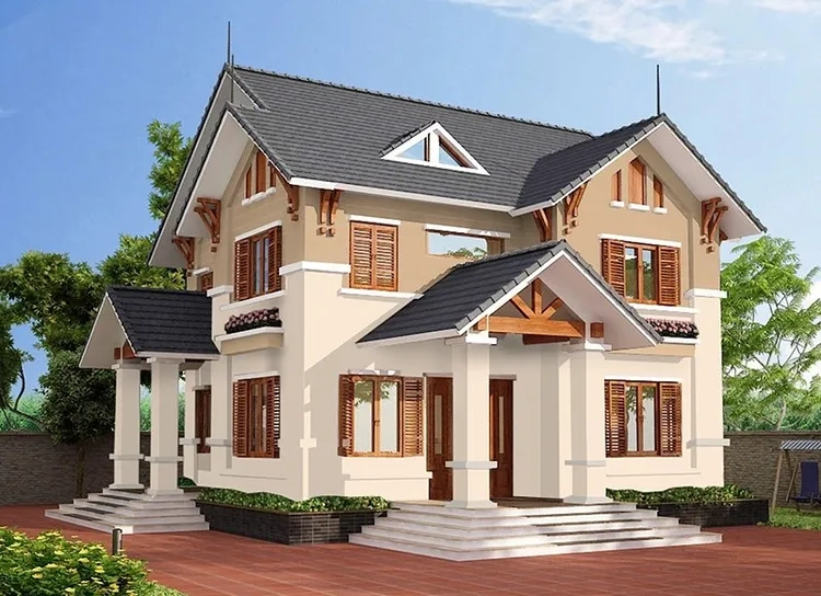 Trải nghiệm thiết kế chi tiết qua ảnh kiến trúc nhà ống 2 mặt tiền 3D