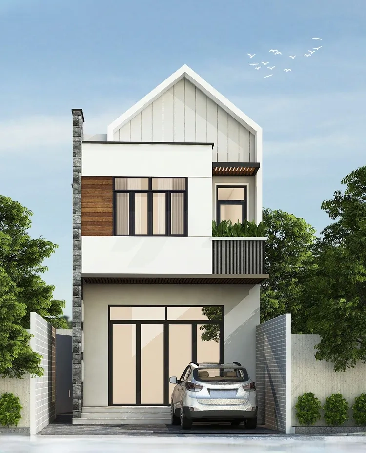 Sự tinh giản hiện đại tỏa sáng trong ảnh nhà ống 2 tầng