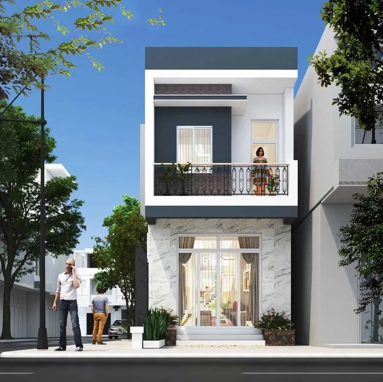 Nội thất tinh gọn hiện rõ trong ảnh nhà ống 2 tầng