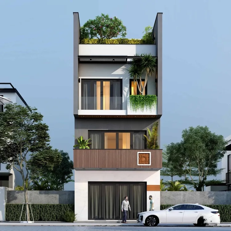 Ảnh nhà ống phong cách Japandi tạo vẻ đẹp nhẹ nhàng tinh giản