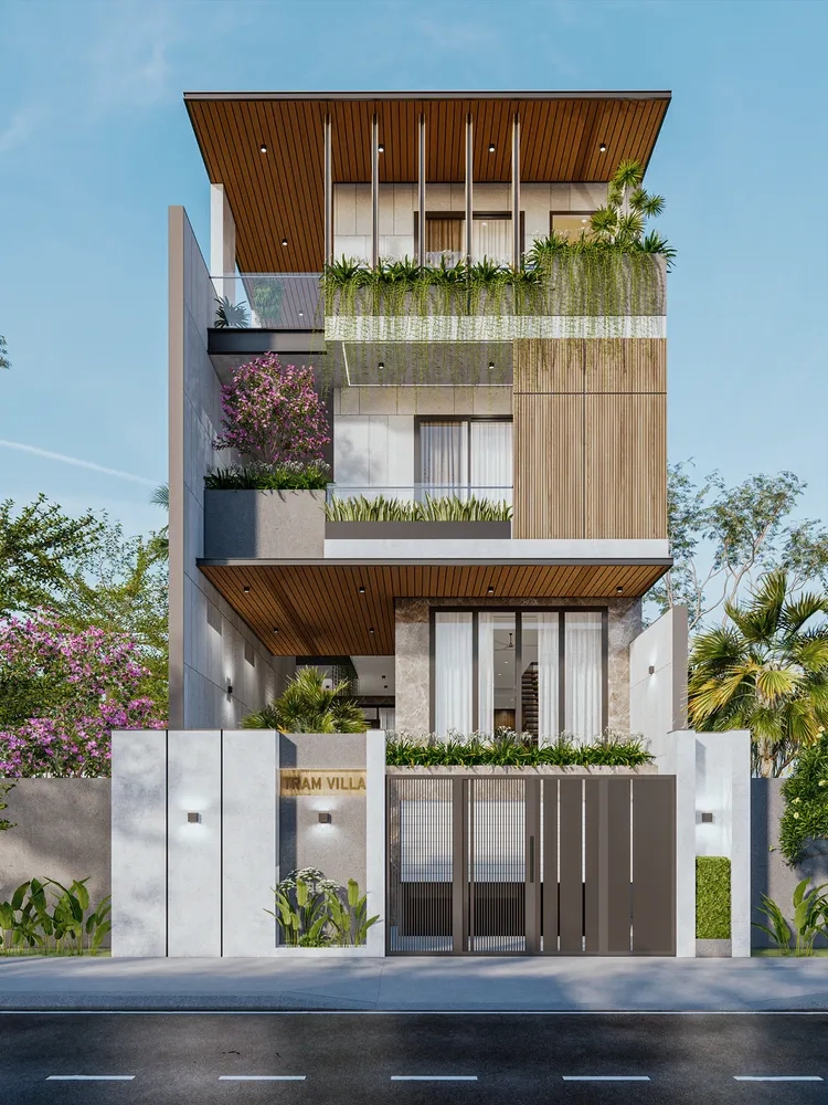 Ảnh phối cảnh nhà ống 3D sống động và chân thực