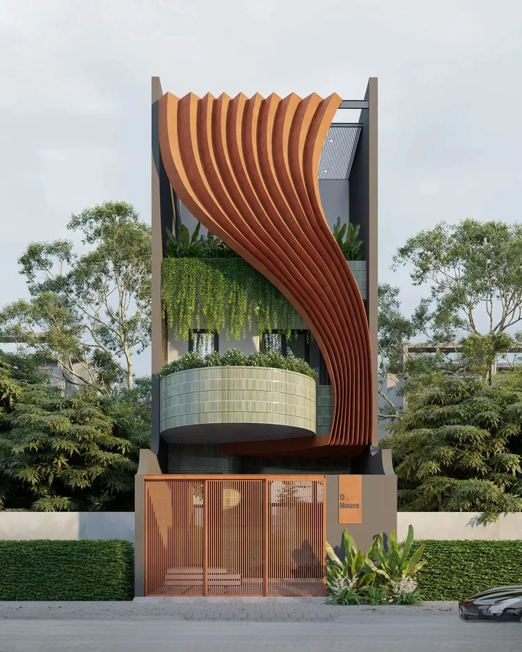 Ảnh nhà ống có ban công thoáng đãng và đẹp mắt