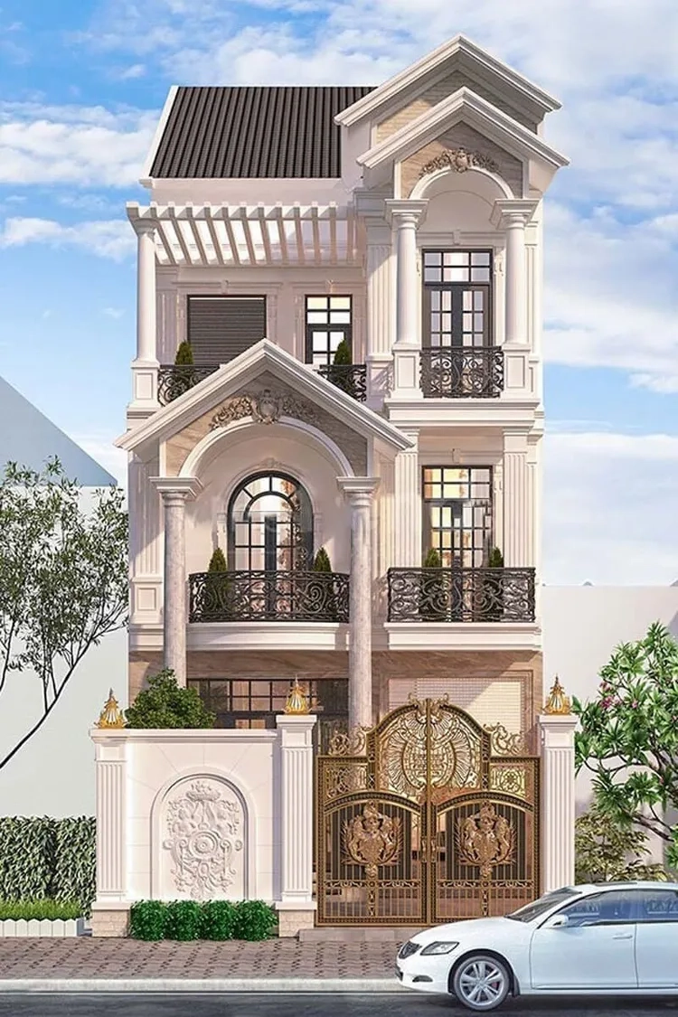 Xem hình chụp thực tế nhà phố kiểu Pháp tại Việt Nam
