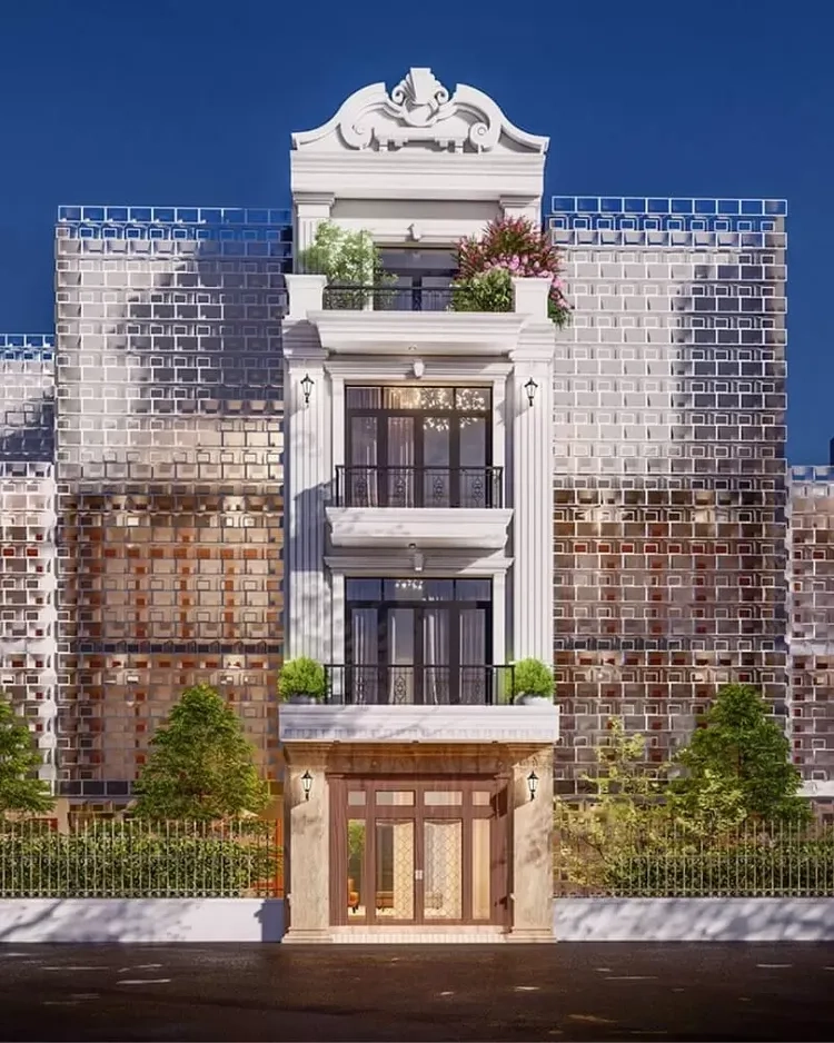 Xem ảnh nhà ống kiểu Pháp có gara xe tiện nghi