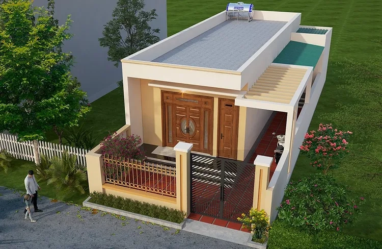 Xem hình ảnh nhà ống mái bằng có ban công rộng rãi