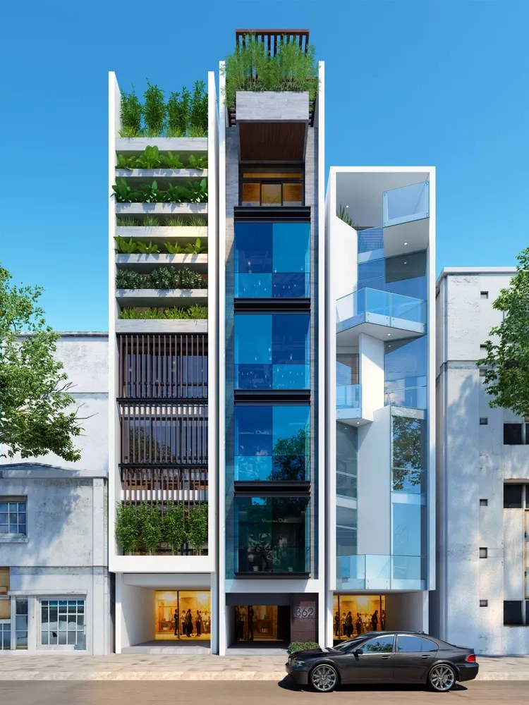 Xem ảnh nhà ống tân cổ điển 5 tầng ấn tượng và hiện đại